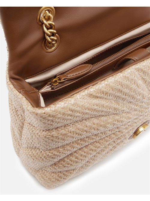 Borsa a tracolla rafia trapuntata Love Bag Puff con farfalla PINKO | 100038A2C8/C50Q